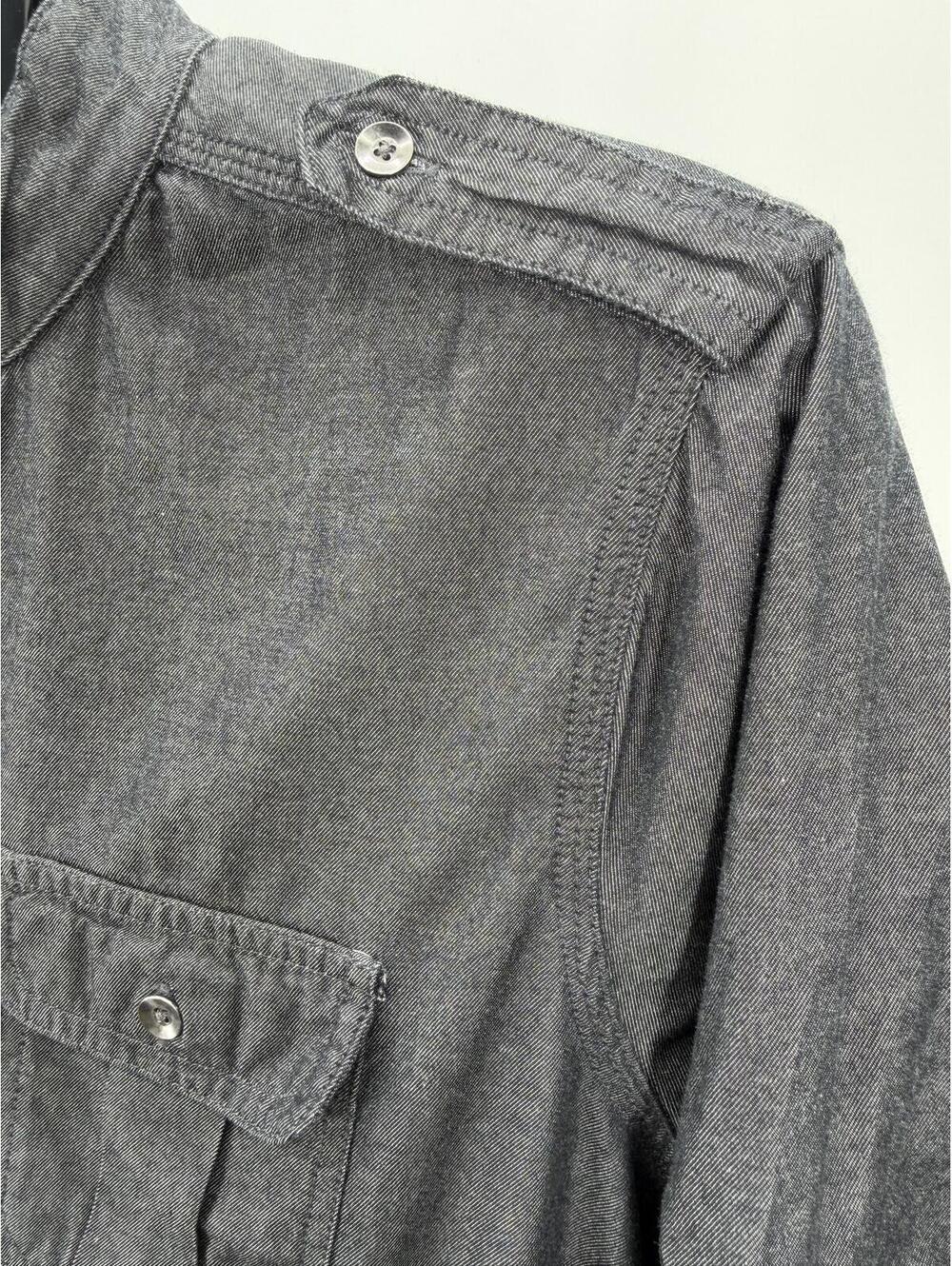Modern Gray Button-Up Shirt‎ Dress Military Style XL - Picture 8 of 11